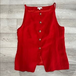 H&M Vibrant Red Sleeveless Blouse